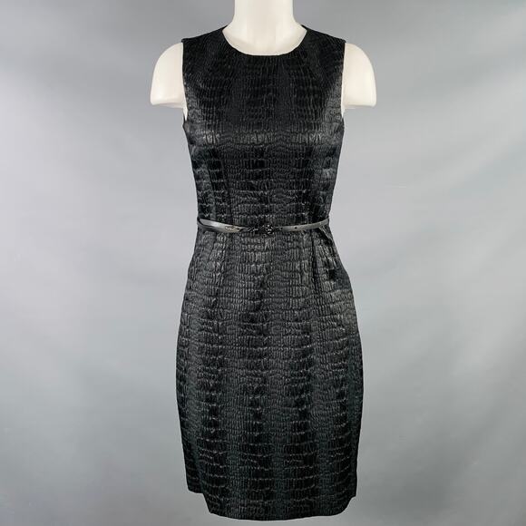 ELIE TAHARI Size 2 Black Polyester Blend Sleeveless Midi Dress - Picture 1 of 10